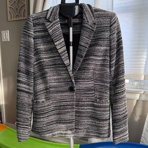 Philosophy Women's Black and Gray Striped Jacket